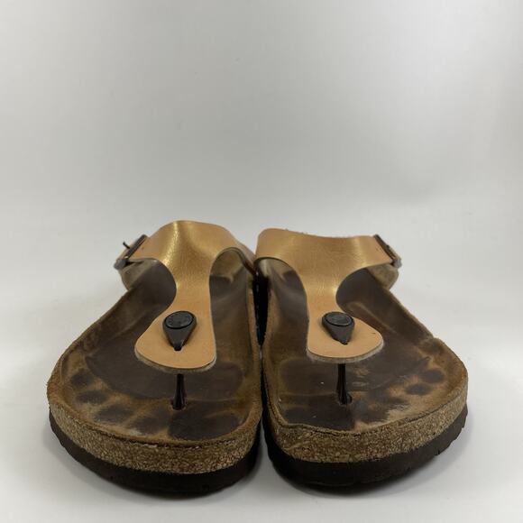 Birkenstock Gizeh Thong Sandals Women Size 40 US Size 9-9.5 Orange Leather - Picture 2 of 10